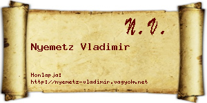 Nyemetz Vladimir névjegykártya